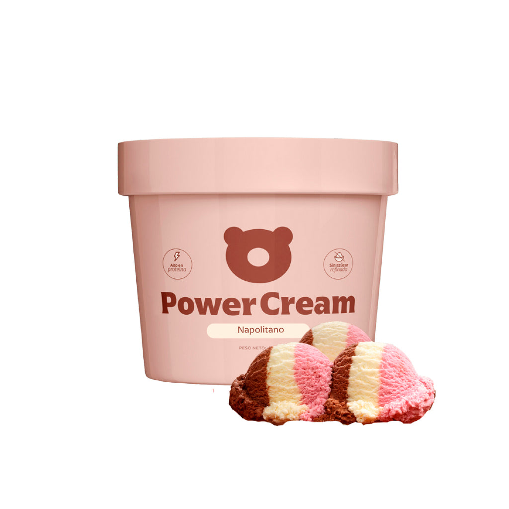 Helado proteico sin azúcar sabor napolitano - Power Cream